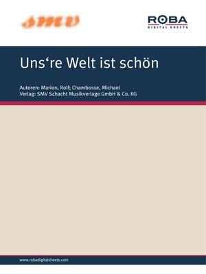 cover image of Uns're Welt Ist Schoen
